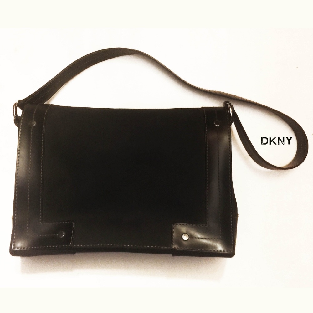 DKNY Black Leather and suede bag